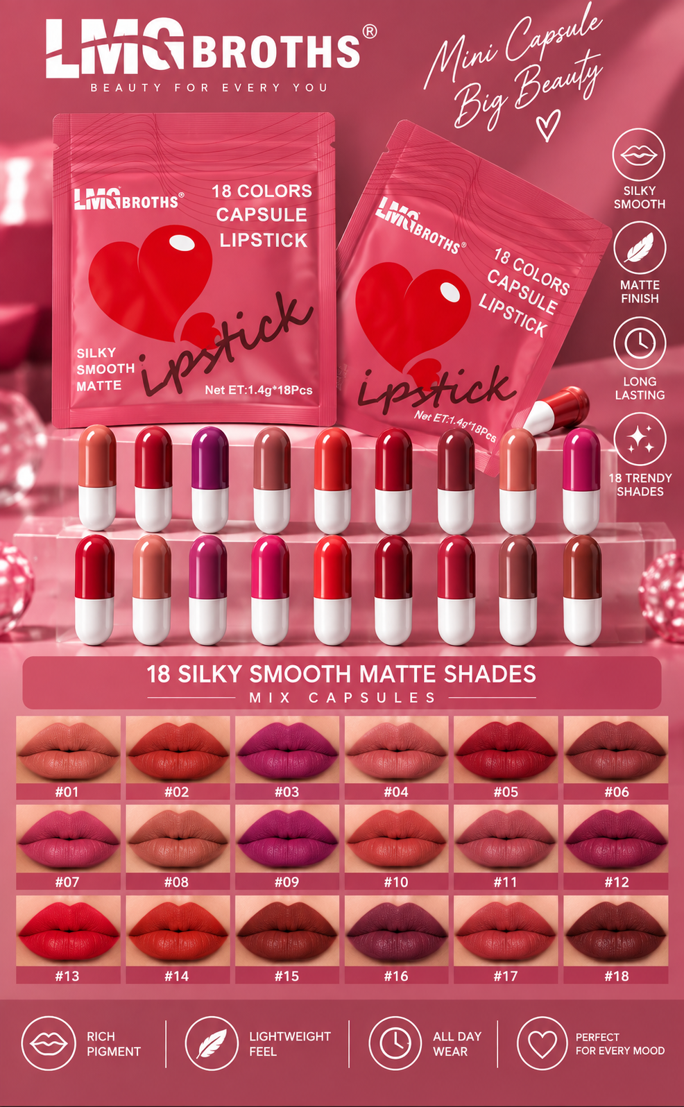 Mini Capsule Lipsticks 18pc