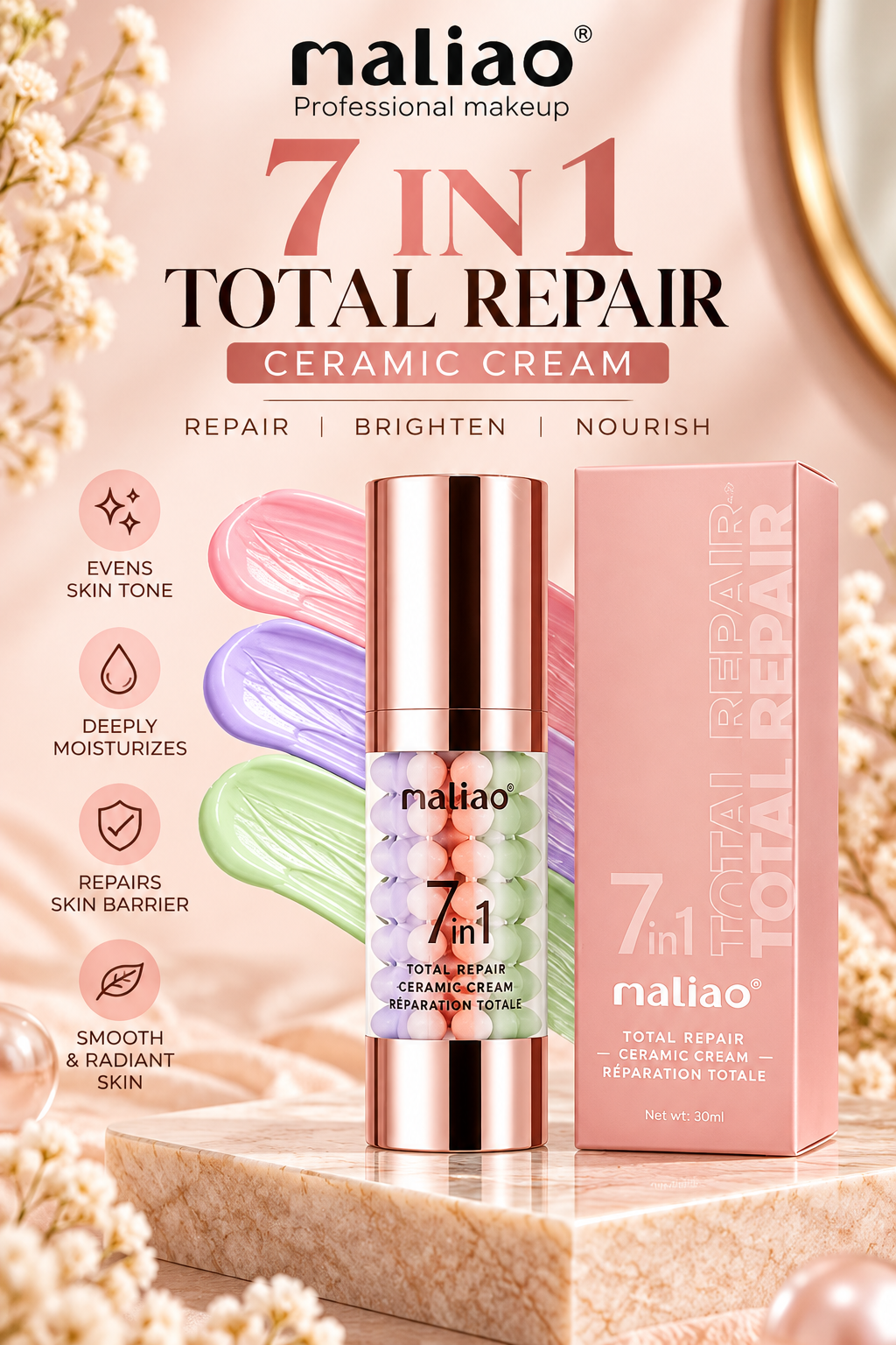 Maliao 7 in 1 Total Repair Pore Minimizing Makeup Primer