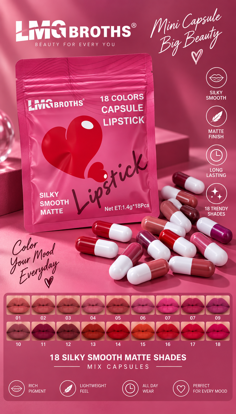 Mini Capsule Lipsticks 18pc
