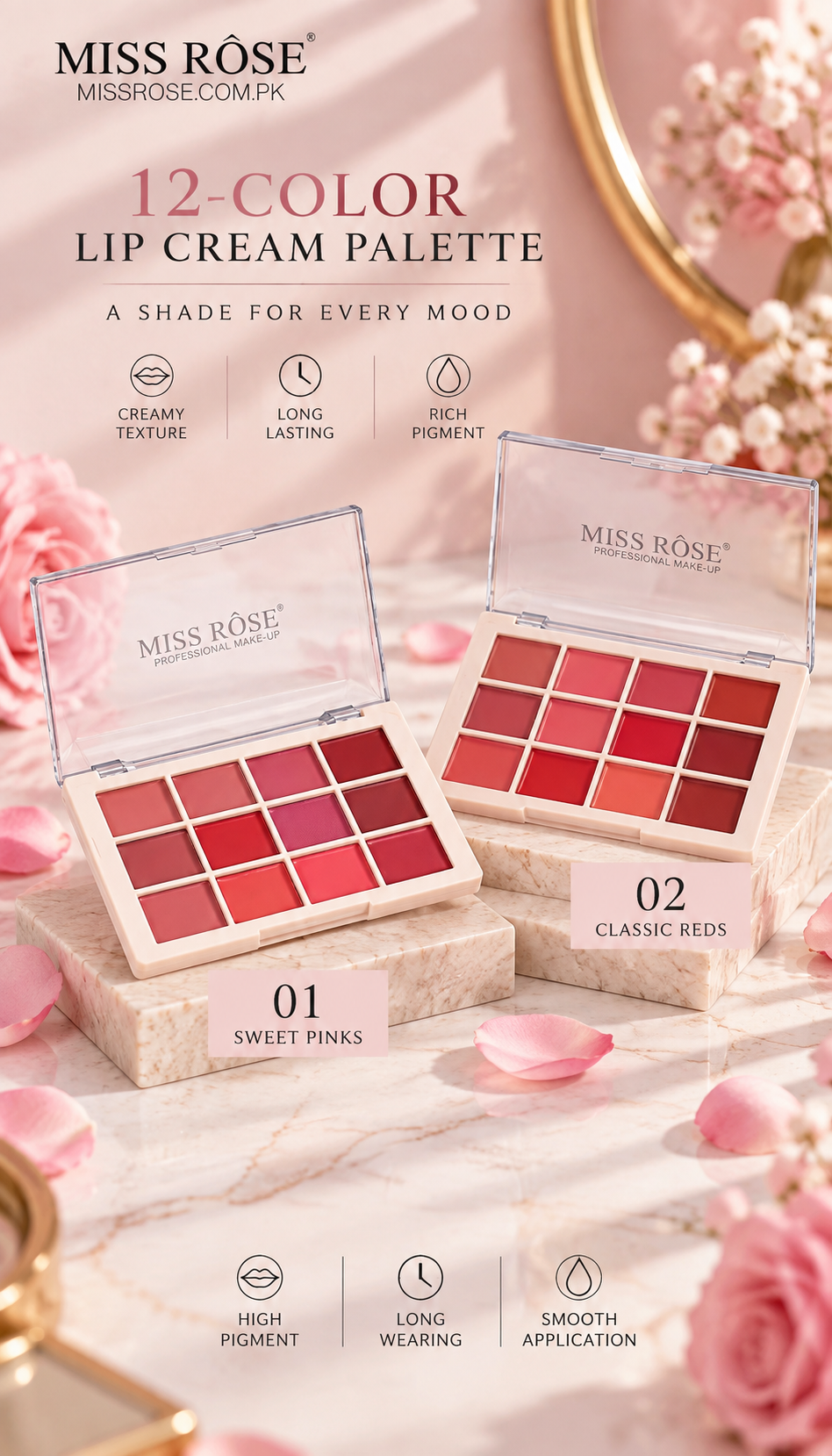 Miss Rose Lip Palette 01 &amp; 02