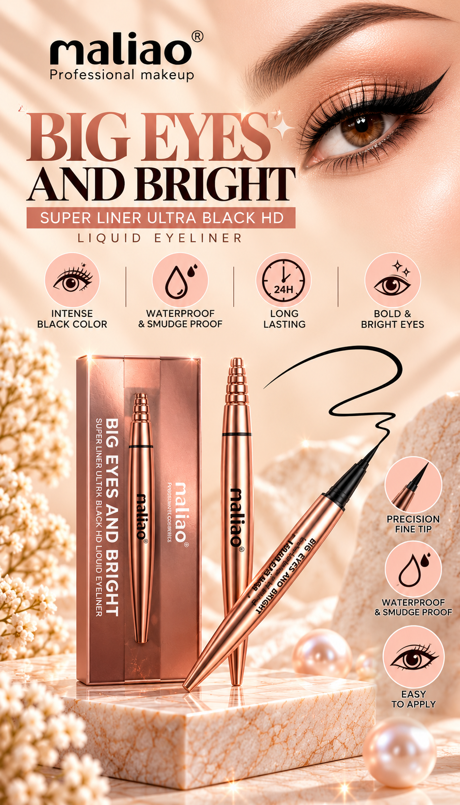 Maliao Big Eyes &amp; Bright Long Lasting Marker