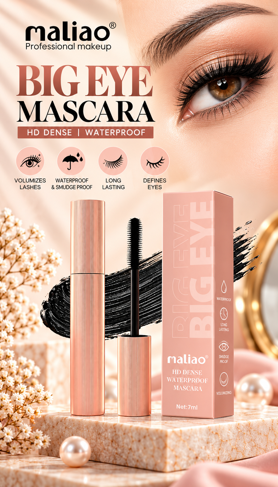 Maliao Big Eyes Waterproof Volume Mascara